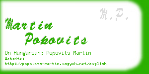 martin popovits business card